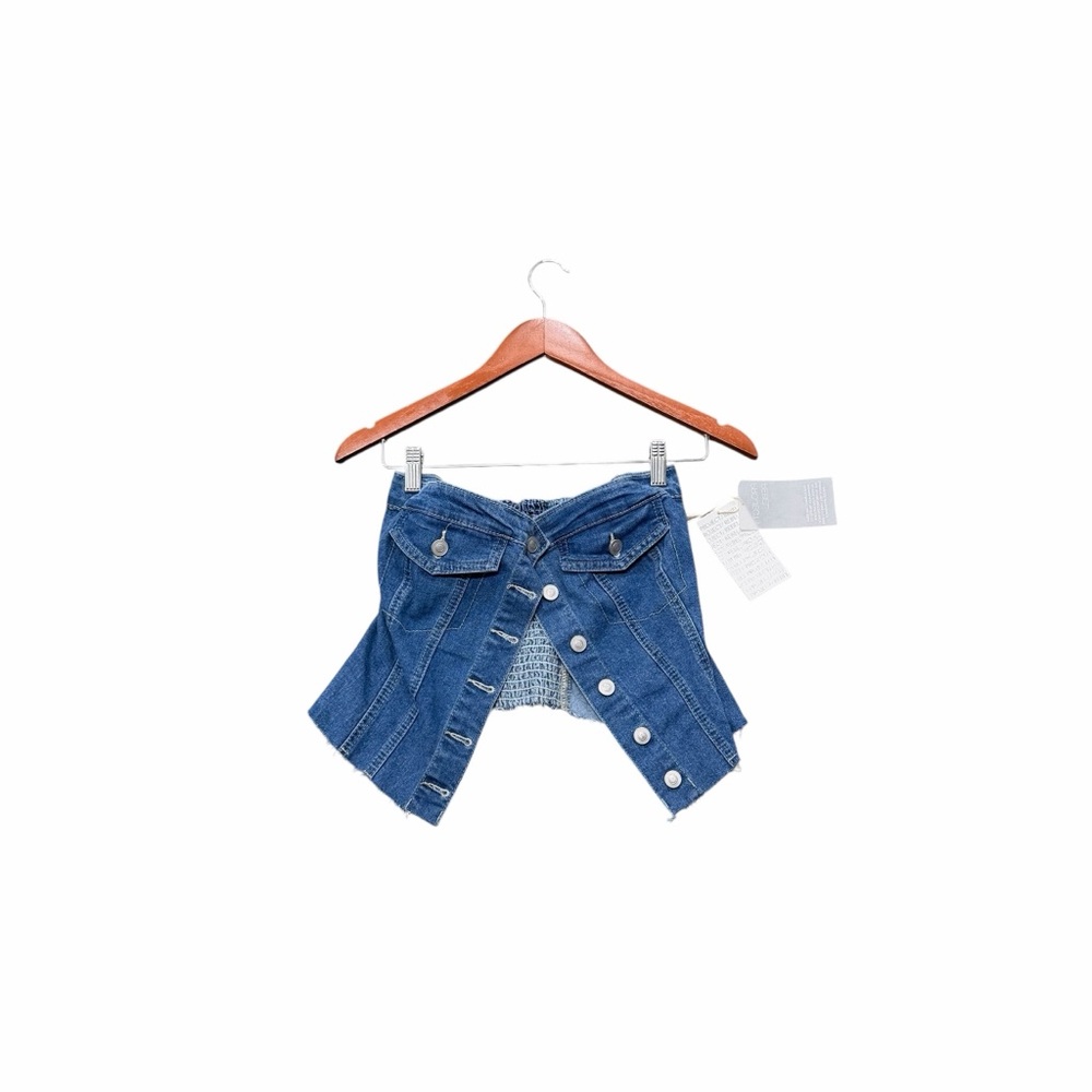 Project Rebel Deconstructed Denim Tube Top NWT Size M